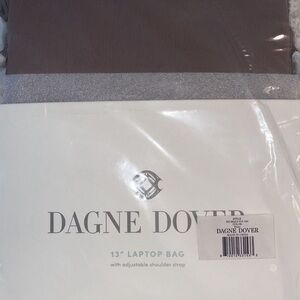 Dagne Dover Laptop Case Crossbody Neoprene Bag in Dune with Strap Dust Bag 13”